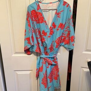 Cupshe Vibrant Blue and Red Kimono